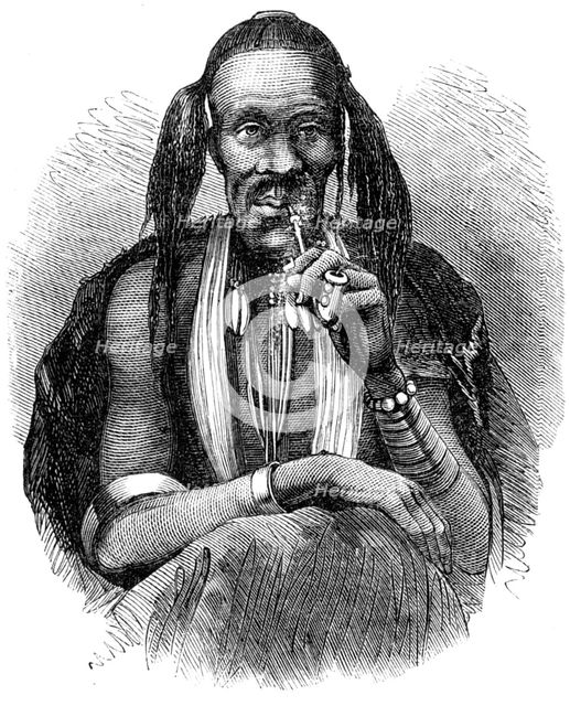 'A kaffir witch doctor, 1864'.  Creator: Unknown.