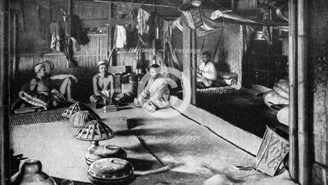 A Kalimantan native long house, Borneo, 1922. Artist: Unknown