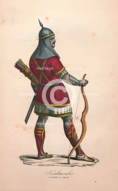 A Kalmouk warrior in combat, 1900s. Artist: Unknown