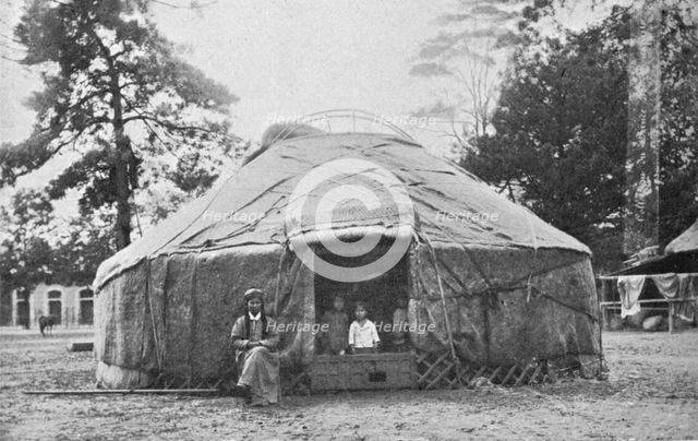 A Kalmyk dwelling and its inhabitants, 1912. Artist: Unknown.