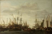 A Keelhauling, according to the non attested Tradition, of the Ship's Doctor of Admiral...,1660-1686 Creator: Lieve Verschuir