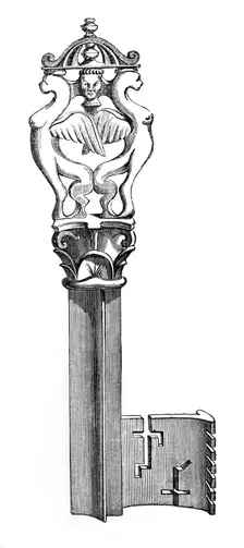 A key, 13th century, (1870)