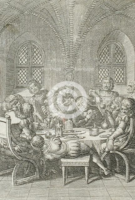 A King Making Merry, 1794. Creator: Daniel Nikolaus Chodowiecki.