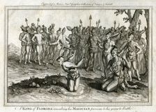 A King of Florida consulting his Magician previous to his going to Battle c1760