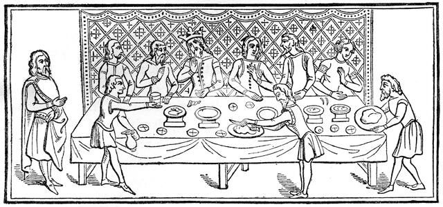 A king at dinner, (1910). Artist: Unknown