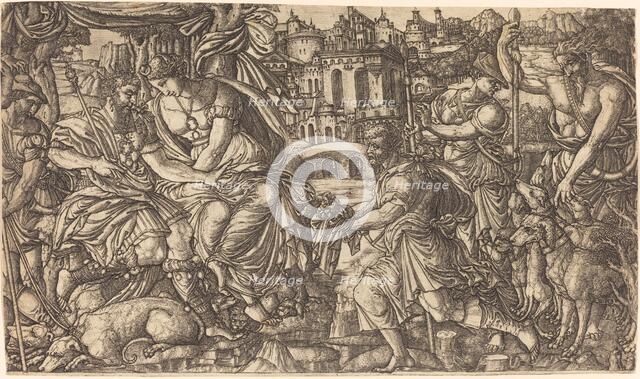 A King and Diana Receiving Huntsmen, probably c. 1547/1555. Creator: Jean Duvet.