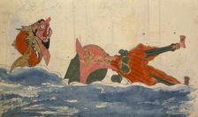 A king being devoured by a monster in the sea, 1804. Creator: Unknown