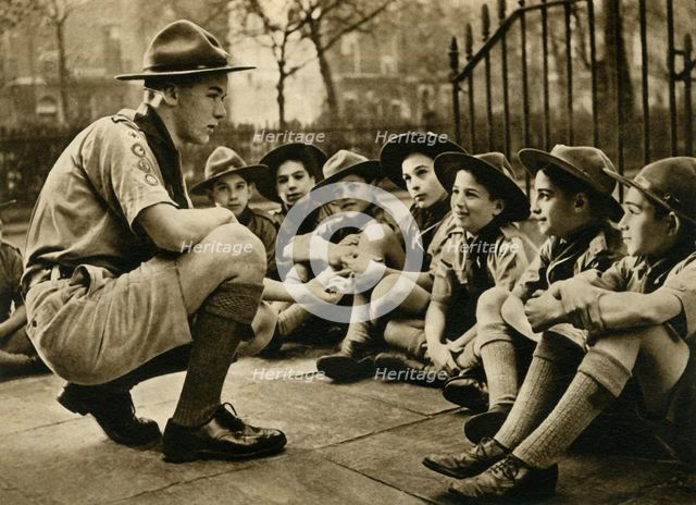 'A King's Scout Taking to Boy Scouts from Gibraltar, London 1941', (1944).  Creator: Unknown.