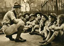 A King's Scout Taking to Boy Scouts from Gibraltar, London 1941 1944. Creator: Unknown