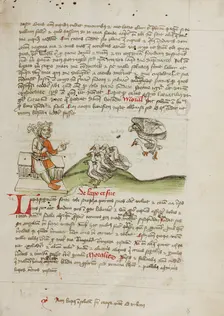 A King Speaking to a Flock of Doves; Fables, third quarter of 15th century. Creator: Unknown