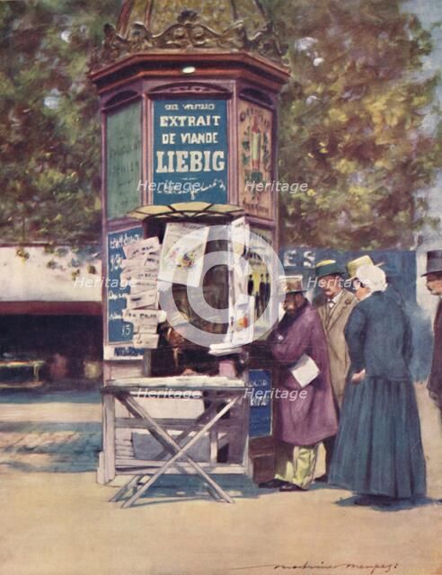 'A Kiosque, Paris', 1903. Artist: Mortimer L Menpes.