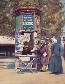 A Kiosque, Paris 1903. Artist: Mortimer L Menpes