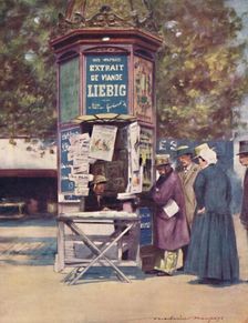 A Kiosque, Paris 1903. Artist: Mortimer L Menpes