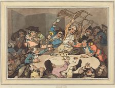A Kick-up at a Hazard Table, published 1787. Creator: Thomas Rowlandson
