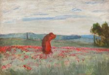 A Kiss Among the Poppies, c1900. Creator: Wojciech Weiss