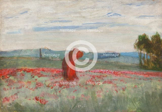 A Kiss Among the Poppies, c1900. Creator: Wojciech Weiss.