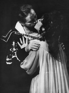 A kiss for Helen of Troy from Dr Faustus, Oxford Playhouse, 14 February 1966. Creator: Unknown
