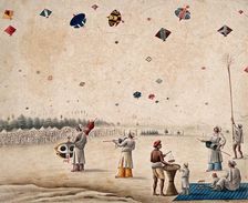 A kite flying festival, (between 1800 and 1899?). Creator: Unknown