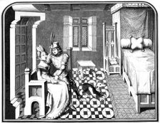 A knight and a lady, 15th century (1849).Artist: A Bisson