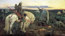 A Knight at the Crossroads 1898. Artist: Viktor Mihajlovic Vasnecov