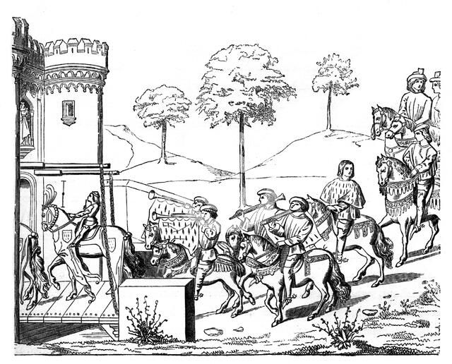 A knight entering the lists, c1460-1465, (1870). Artist: Unknown