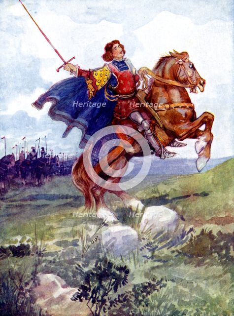 A knight riding a rearing horse. Artist: Unknown