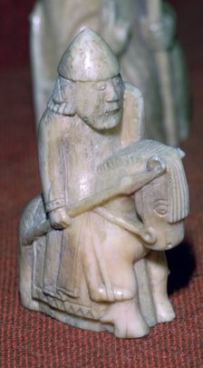 A Knight - The Lewis Chessmen, (Norwegian?), c1150-c1200