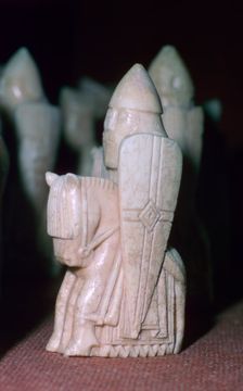 A Knight - The Lewis Chessmen, (Norwegian?), c1150-c1200