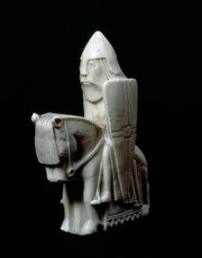 A Knight - The Lewis Chessmen, (Norwegian?), c1150-c1200