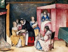 A kraamkamer (birth-room). Creator: Unknown