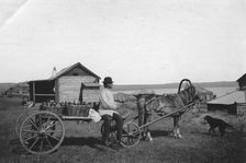 A kumys delivery man at the resort of Lake Shira, 1900-1909. Creator: LI Vonago