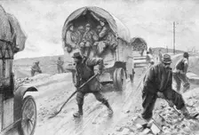 A L'arriere de Verdun; Sur la route de Bar a Verdun, le passage continu des..., 1916 (1924) Creator: Georges Bertin Scott