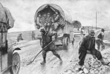 A L'arriere de Verdun; Sur la route de Bar a Verdun, le passage continu des..., 1916 (1924) Creator: Georges Bertin Scott