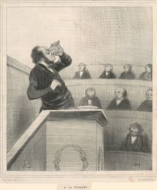 A la tribune, 19th century. Creator: Honore Daumier
