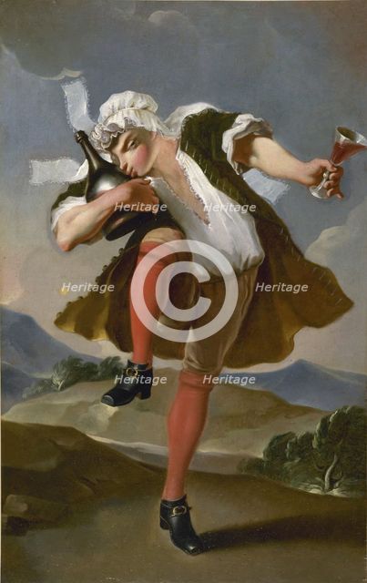 A la bonne bouteille. Signboard of a wine merchant, Between 1780 and 1800. Creator: Anonymous.