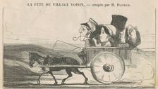 A la campagne, pas de grèves de cochers ... (recto); Villageois économies se... (verso), 19th cent. Creator: Honore Daumier