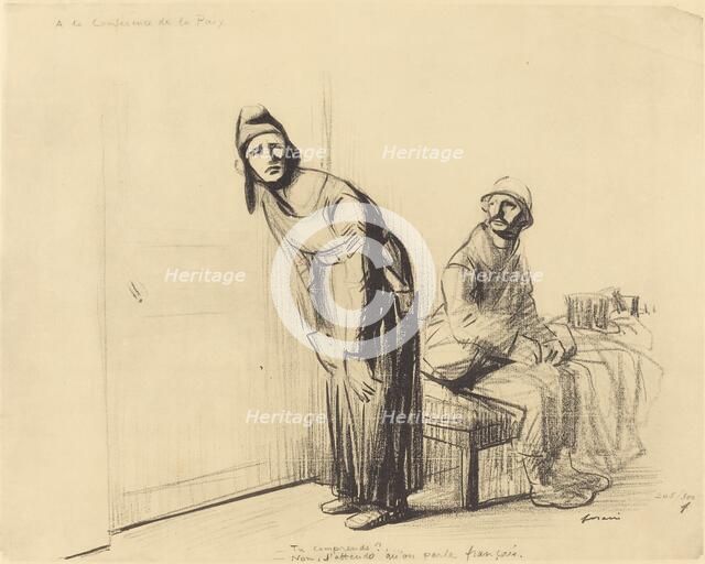 A la Conference de la Paix, 1914/1919. Creator: Jean Louis Forain.