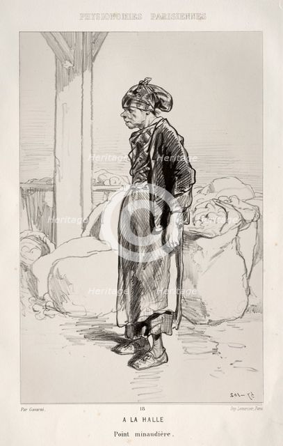 À la Halle. Creator: Paul Gavarni (French, 1804-1866).