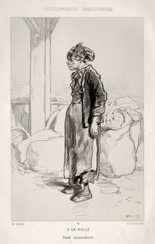 À la Halle. Creator: Paul Gavarni (French, 1804-1866)