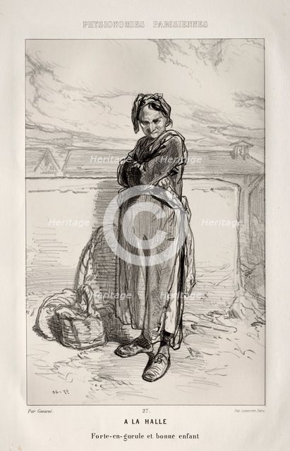 À la Halle. Creator: Paul Gavarni (French, 1804-1866).
