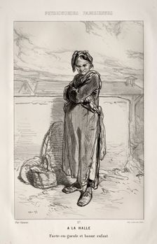À la Halle. Creator: Paul Gavarni (French, 1804-1866)