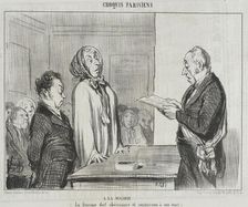 À la Mairie.., 1854. Creator: Honore Daumier