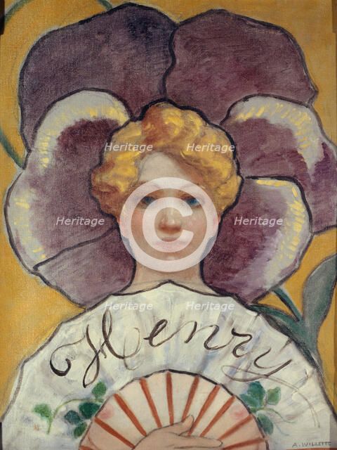 À la Pensée Enseigne de la maison Henry, c. 1900. Creator: Willette, Adolphe (1857-1926).