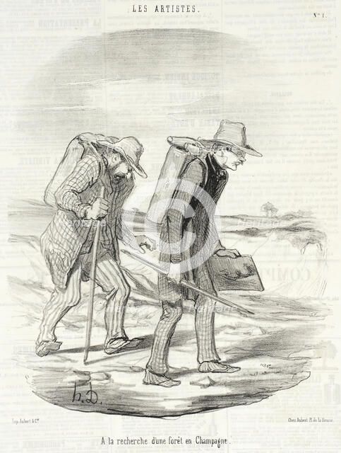 À la recherche d'une forêt en Champagne, 1848. Creator: Honore Daumier.