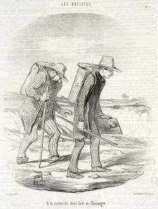 À la recherche d'une forêt en Champagne, 1848. Creator: Honore Daumier