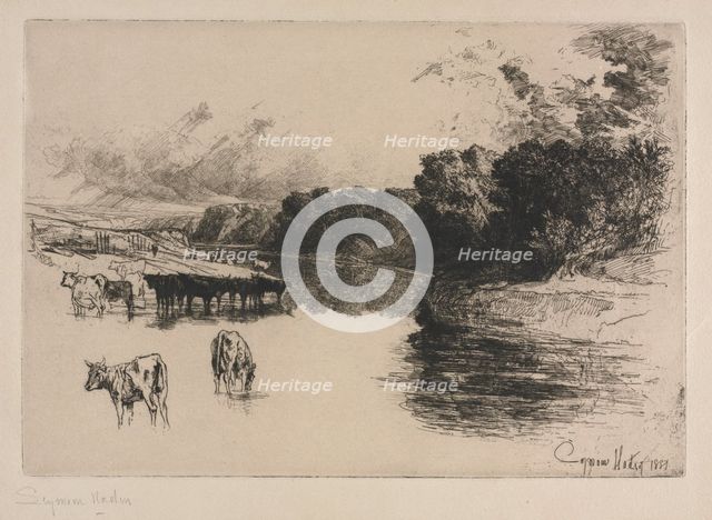 A Lancashire River, 1881. Creator: Francis Seymour Haden (British, 1818-1910).