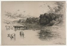 A Lancashire River, 1881. Creator: Francis Seymour Haden (British, 1818-1910)