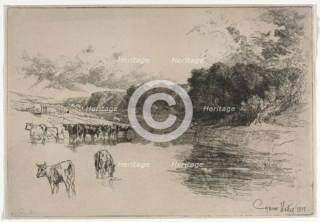 A Lancashire River, 1881. Creator: Francis Seymour Haden (British, 1818-1910).