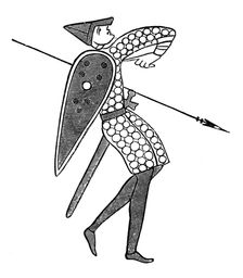 A lancer of William's army, Bayeux Tapestry, c1070s, (1870)