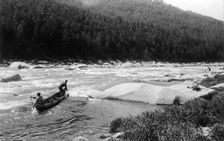 A Land-Management Expedition Boat Passing a Mrassu River Rapids, 1913. Creator: GI Ivanov